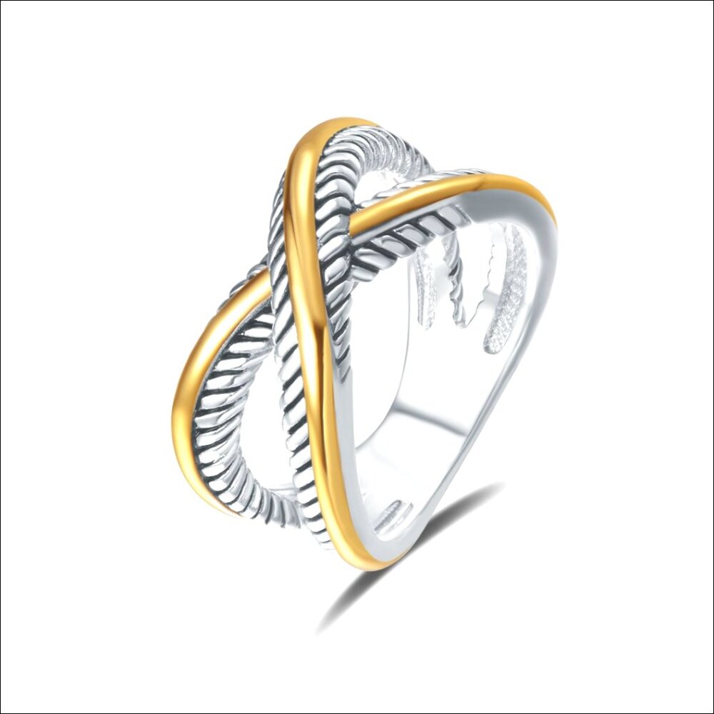 Vintage Twisted Cable Wire Statement Ring, Size 1… - image 1